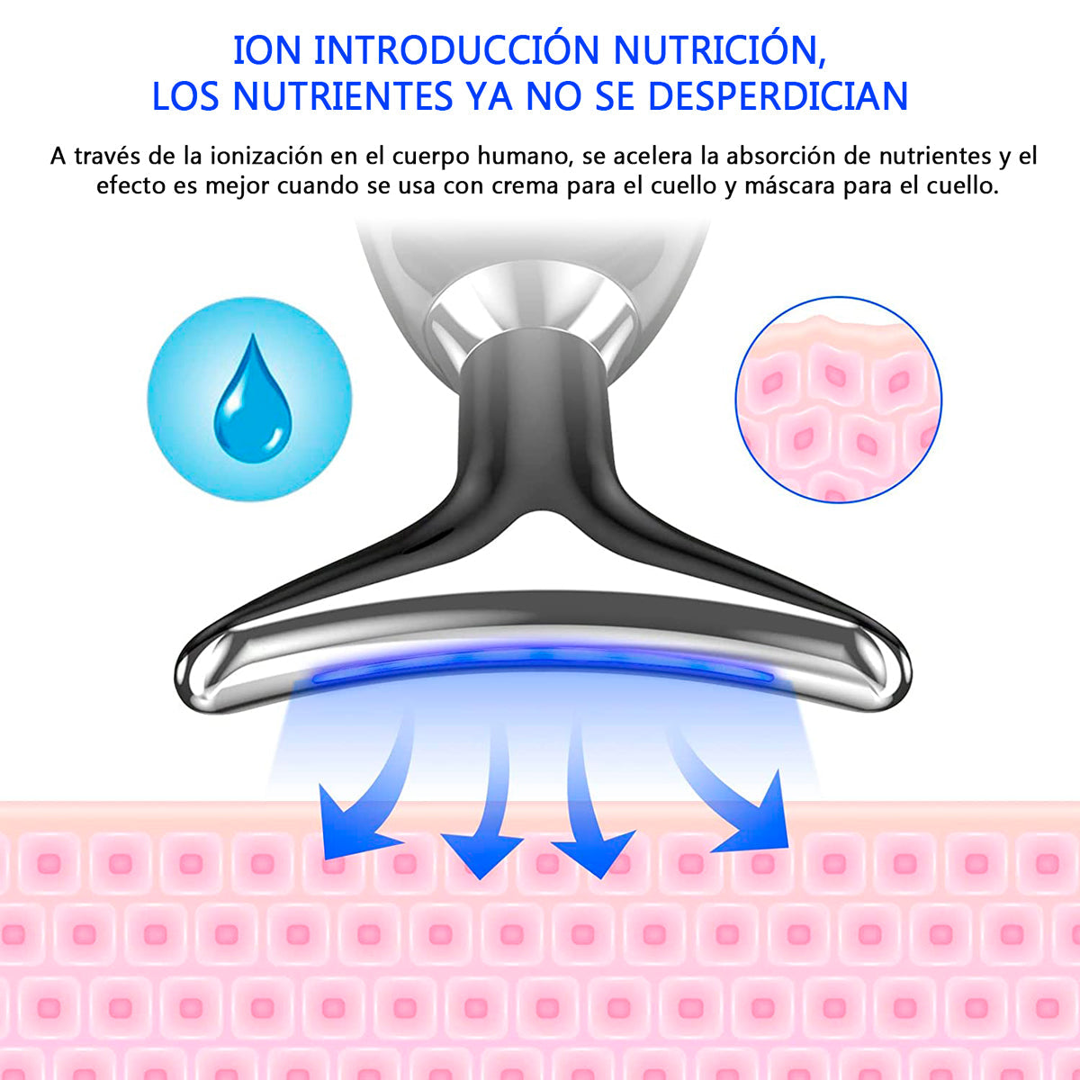 PULSEDLIGHT- MASAJEADOR FACIAL LED PARA CARA, PAPADA Y CUELLO (ARRUGAS Y ACNÉ)